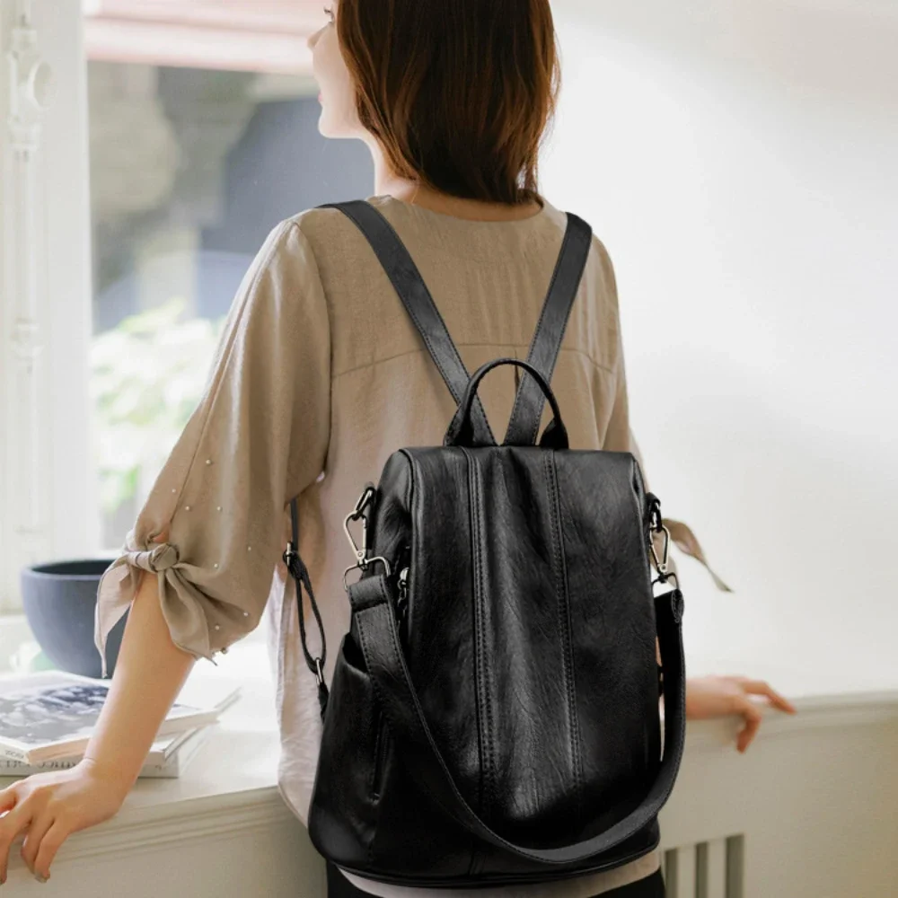 Ransel Laptop Anti Maling BARU - Leather Backpack Vintage ulasan dan harga